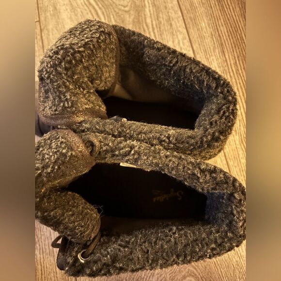 Seychelles Stylish Black combat Boots with Knit Cuff NWOT - Picture 5 of 12